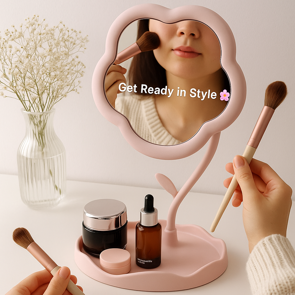 Aesthetic Sunflower Makeup Mirror – Perfect Desktop Vanity Decor