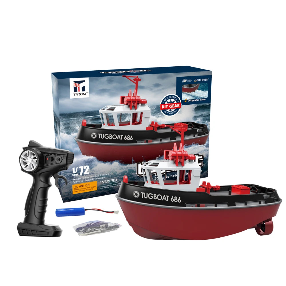 Powerful 1:72 Scale RC Tugboat β Dual Motor Fun for Water Adventures