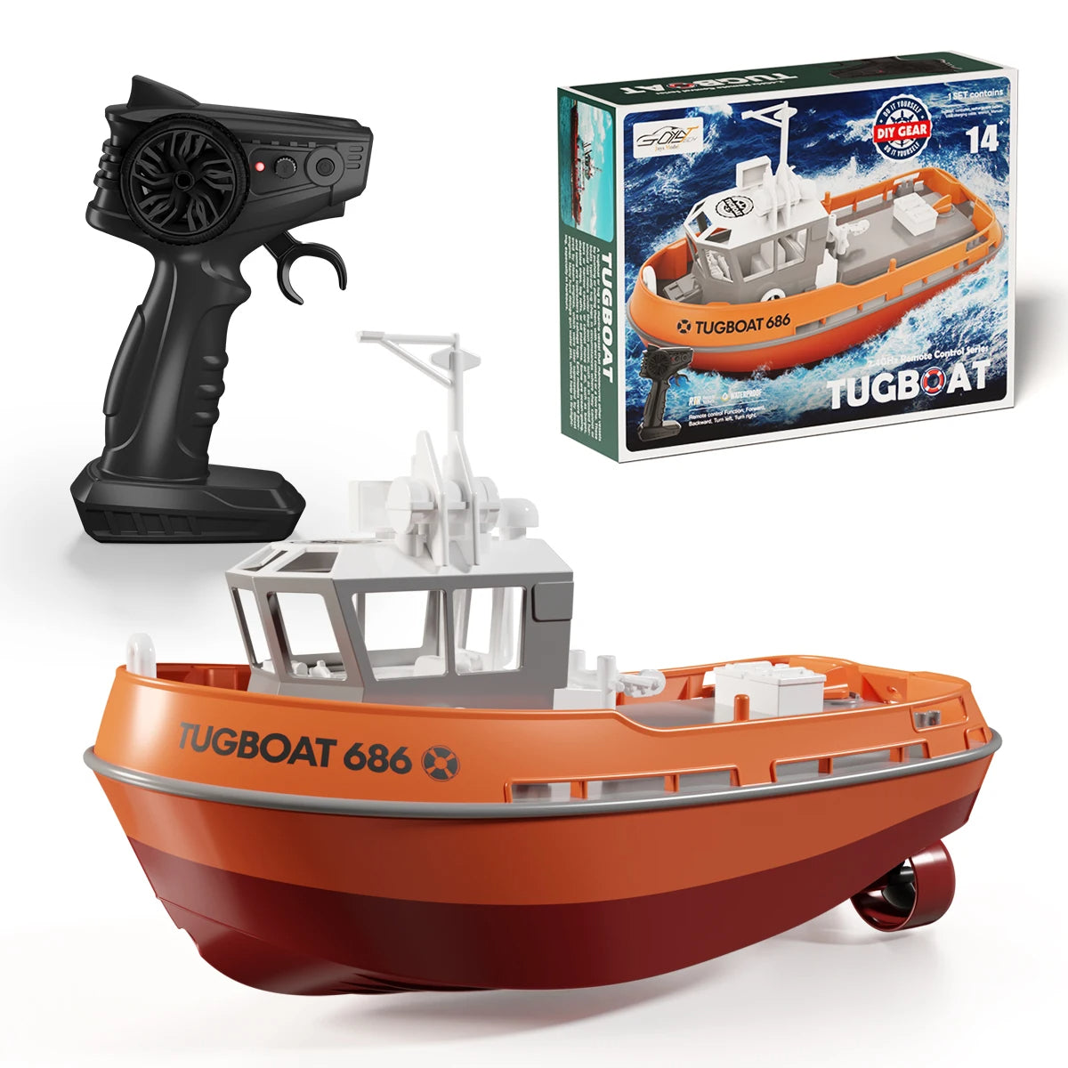 Powerful 1:72 Scale RC Tugboat β Dual Motor Fun for Water Adventures