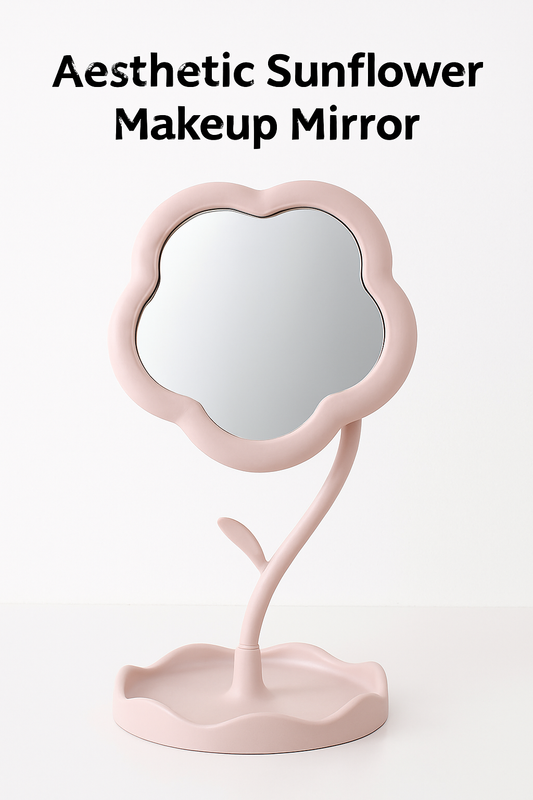 Aesthetic Sunflower Makeup Mirror – Perfect Desktop Vanity Decor