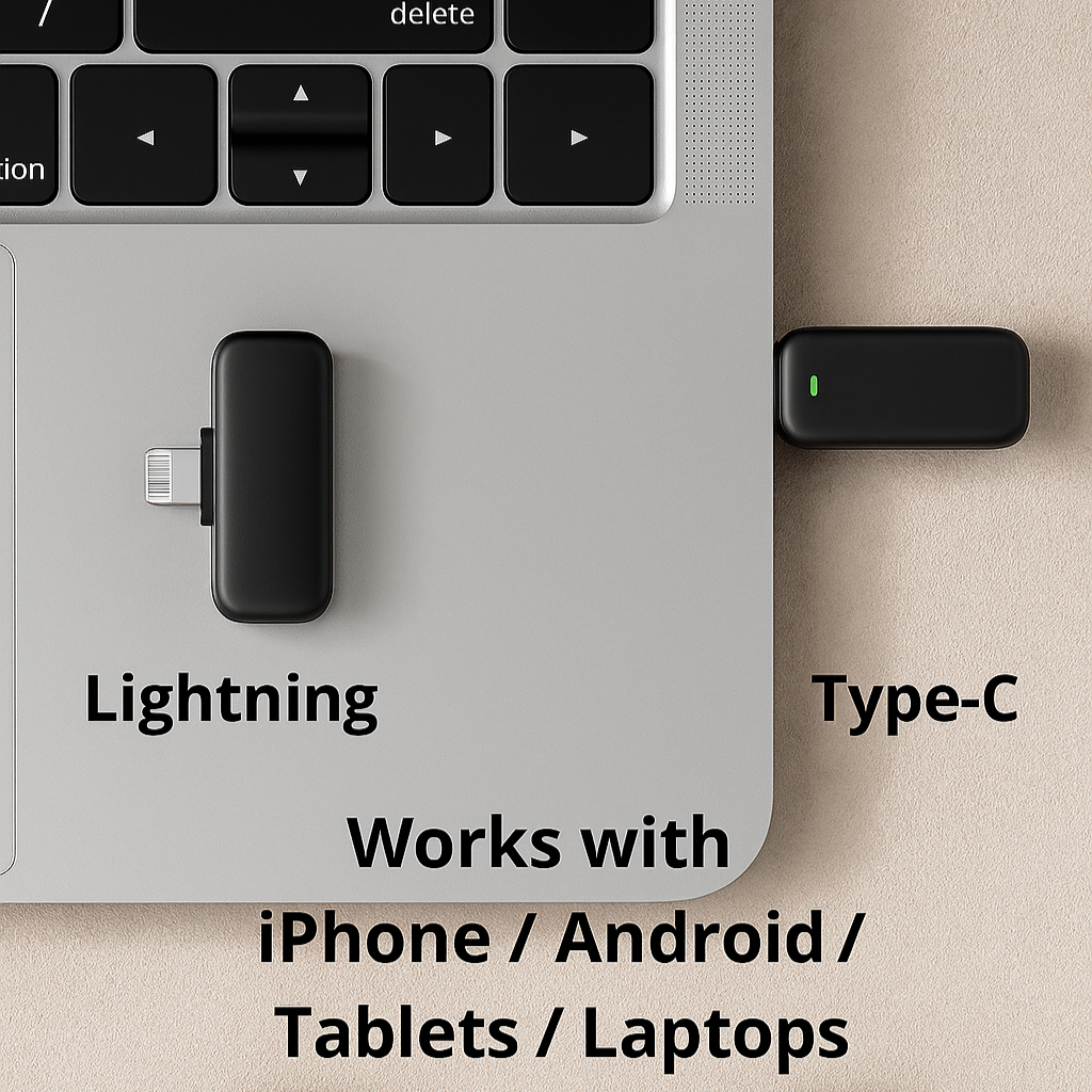 Portable Wireless Lapel Mic – Pro Sound with Charging Box for iPhone & Android