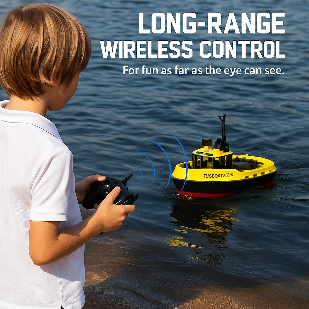 Powerful 1:72 Scale RC Tugboat – Dual Motor Fun for Water Adventures