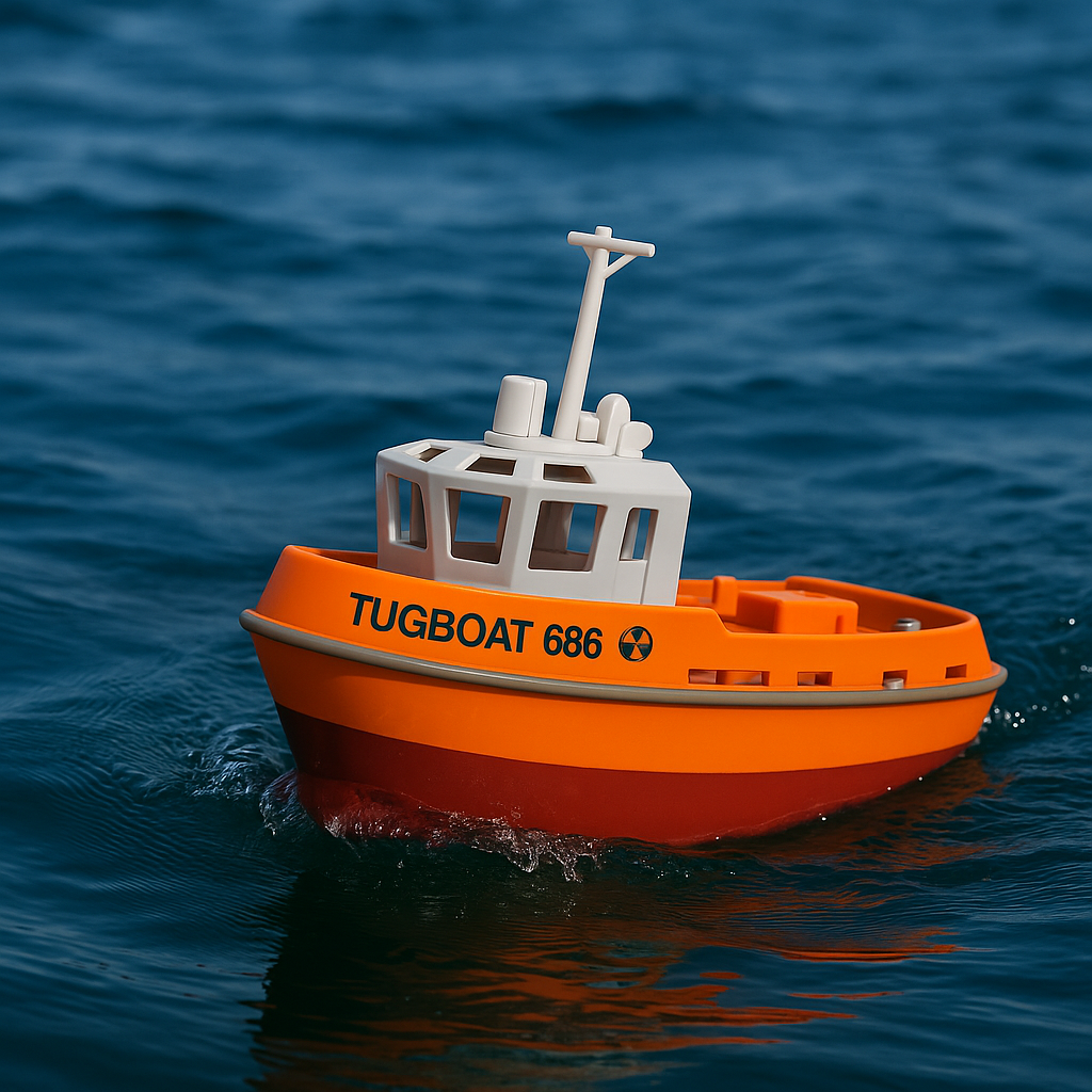 Powerful 1:72 Scale RC Tugboat – Dual Motor Fun for Water Adventures