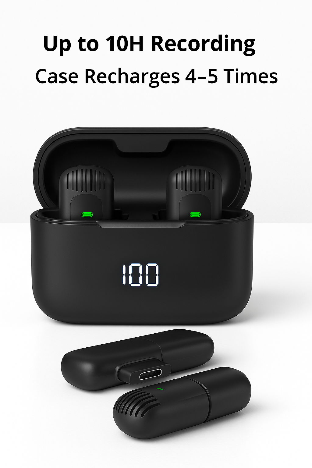 Portable Wireless Lapel Mic – Pro Sound with Charging Box for iPhone & Android