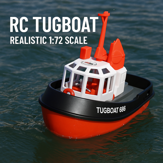 Powerful 1:72 Scale RC Tugboat – Dual Motor Fun for Water Adventures