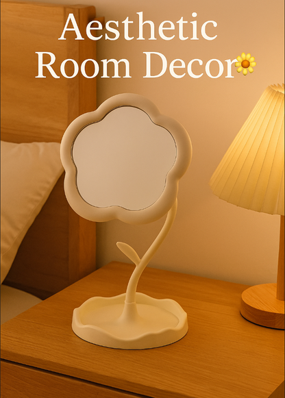 Aesthetic Sunflower Makeup Mirror – Perfect Desktop Vanity Decor
