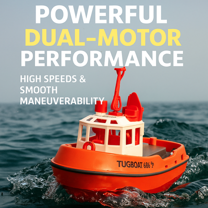 Powerful 1:72 Scale RC Tugboat – Dual Motor Fun for Water Adventures
