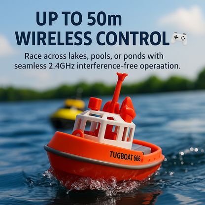 Powerful 1:72 Scale RC Tugboat – Dual Motor Fun for Water Adventures