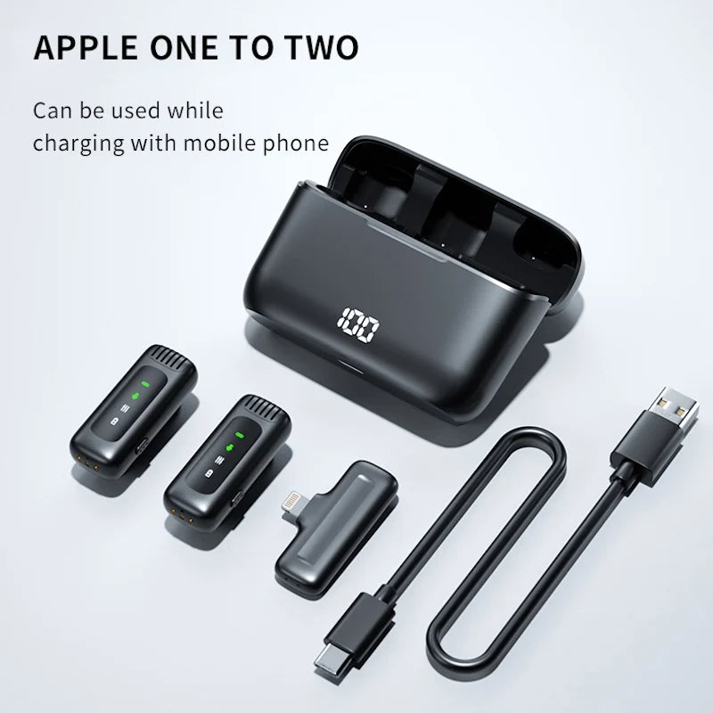 Portable Wireless Lapel Mic – Pro Sound with Charging Box for iPhone & Android